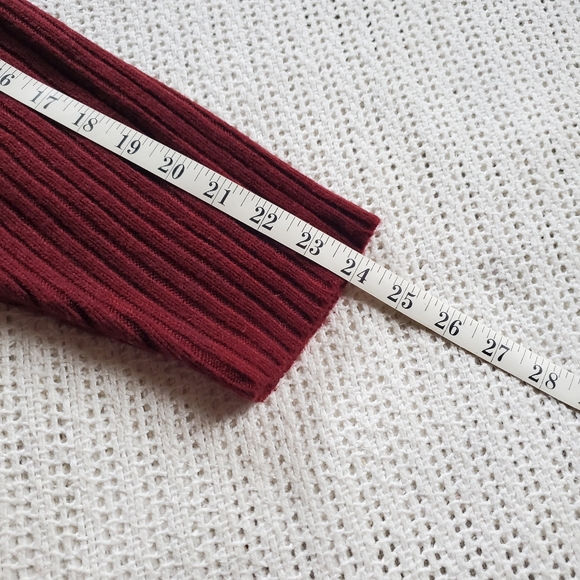 VTG 90's Y2K EIGHT Sweater Men's XXL Maroon Black Long Sleeve Ribbed Knit - Picture 7 of 7